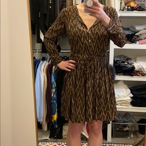 Brown and black knee length dress